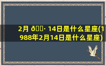 2月 🕷 14日是什么星座(1988年2月14日是什么星座)